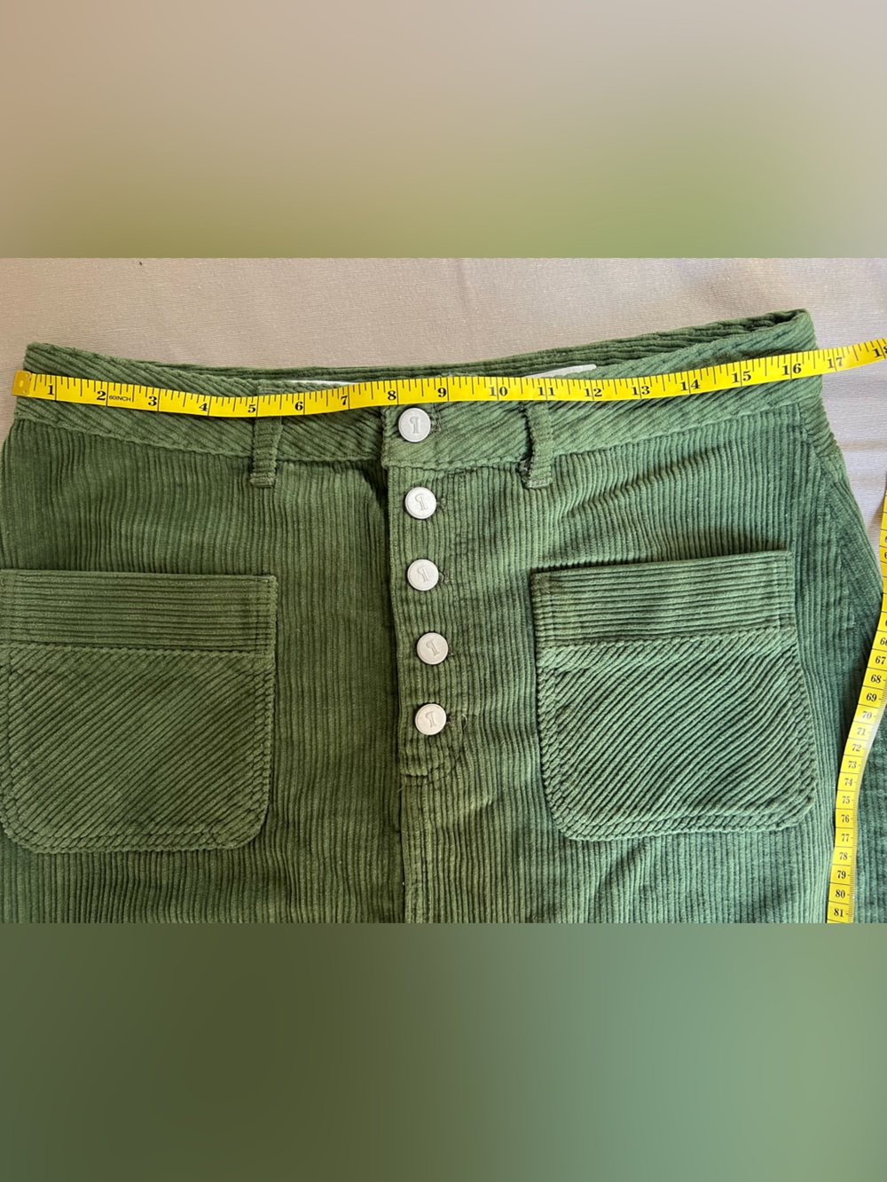 Pilcro and the Letterpress Olive Green Corduroy Midi Skirt - Picture 11 of 14